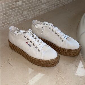 Superga White Espadrille Canvas Shoes